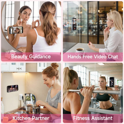 (2 Pack) Silicone Suction Cup Phone Case Mount Double Sided, Sticky Phone Grip with Higher Suction Power for Cell Phone, Hands-Free Phone Accessories for Selfies and Videos, Pink